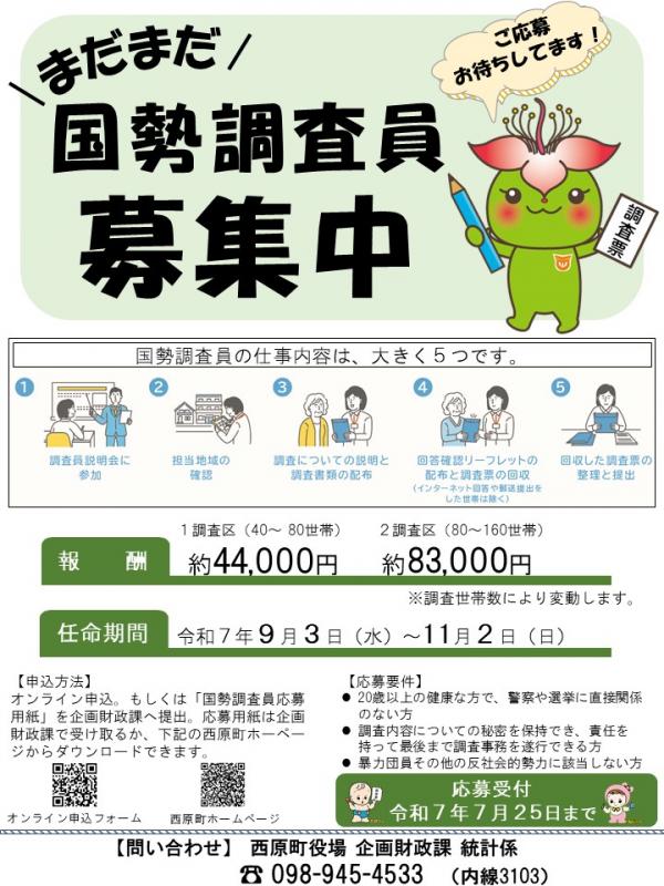 令和7年度国勢調査員募集ポスター
